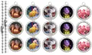 15 Special Assorted SING Silver Flat Bottle Cap Necklaces Set 01