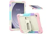 WASSUP Samsung Galaxy Tab A9+ Plus 11 inch 2023 Shockproof Rugged Drop Protection Case Built With Kickstand-RainbowPink