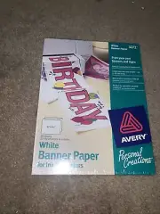 90s Sealed Avery 3272 White Banner Paper for Ink Jet Printers 11x8.5 80 sheets