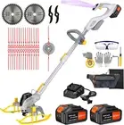 12-Inch Cordless String Trimmer & Edger, (2 X 21V 4.0Ah Electric Brush Cutter Ba