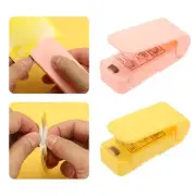2Pcs Mini Sealing Machine, Food Heat Vacuum Sealers, Yellow/Pink