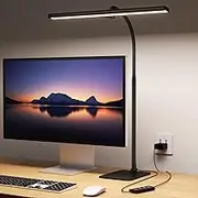 Kary LED Desk Lamps for Home Office, Tall Desk Light with Base, Flexible Gosseneck Adjustable Height 5-Level Dimmable Brightness & Color, Architect Lamp for Working,Reading,Crafting,Study