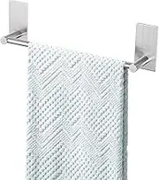 Adhesive Towel Bar 9-inch, Stick On Bath Towel Rack, Hand Towel Holders, No Drilling on Wall - Brushed Nickle