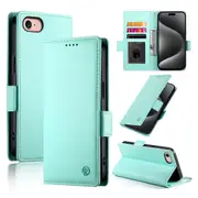 Wallet Case for IPhone 7/IPhone 8,Slim Protective Shockproof Case With Card Holder,Premium PU Leather Kickstand-Light Green