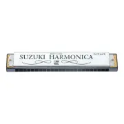 Suzuki Manji M-20S 10-Hole Harmonica Key of C Silver ABS Material New