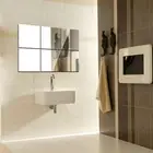 Mirror Stickers Silver Tile Wall Stickers Decal 15CM Square Mirror Hot