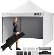 VEVOR 10x10 FT Pop up Canopy with Removable Sidewalls, Instant Canopies Portable Gazebo & Wheeled Bag, UV Resistant Waterproof, Enclosed Canopy Tent for Outdoor Events, Patio, Backyard, Party, Camping