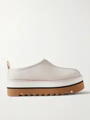 [Stella McCartney] Stella McCartney - Sneak-elyse Faux Shearling-lined Faux Leather Slippers - Light gray - IT39 IT 39 Gray