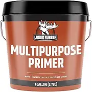 Liquid Rubber Multi-Purpose Primer - Use on Concrete and Wood, Water-Based Non-Toxic and Fast Drying, Easy to Apply, 1 Gallon