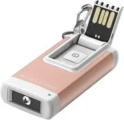 Ledlenser K4R Keyring Lamp, 120 Lumens, USB Rechargeable, Brushed Aluminium Housing, Elegant, Practical, Rose Gold