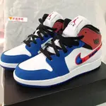 特價 NIKE AIR JORDAN 1 MID 白藍紅 彩勾 拼接 休閒鞋 男鞋 852542-146