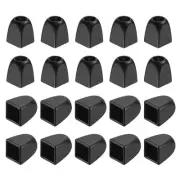 30Pcs 4mm Metal Bell Stopper Square Cord Ends Lock Rope Fastener, Black