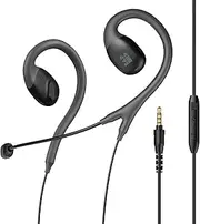 Middle Rabbit S6 Open Ear Earbuds with Mic, Wired Open Ear Headphones for PC Computer Laptop, Over The Ear, Ear Hook, Inline Control, Perfect for Calling, Online Meeting, Call Center, 3.5mm Jack