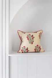 Mexican Painter Pillow Case, Frida Floral Decorative Cushion, Mexican Painter Art Garden Country - Block Print Floral