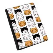 3 Cats Pattern Passport Holder Cover Case Wallet - Tabby Black White Ginger Cute