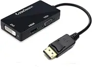 CABLEDECONN Multi-Function Displayport Dp to HDMI/DVI/VGA Male to Female 3-in-1 Adapter Converter Cable …