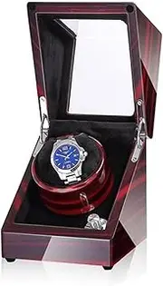 Single Watch Winder,Automatic Watch Winder Box with Quiet Motor,Watch Display Storage Rotating Watch Box Battery Powered Or AC Adapter,5Rotating Modes LWX