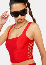 [AFRM] Red Saskia Top