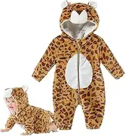 Toddler Tiger Costume, Plush Leopard Onesie, Baby Onesie Costume for Boys, Baby Onesie Costume for Girls, Kids Pajamas Tiger Costume, Baby Animal Onesie for 2-12 Months, Tiger Costume Pajamas
