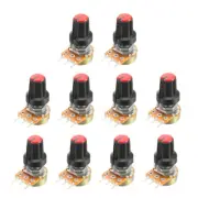 10Pcs 20K Ohm Variable Resistors Single Turn Carbon Film Taper Potentiometer
