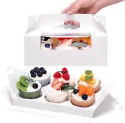 8PCS Cupcake Boxes, 6 Holders Cupcake Containers Cupcake Carriers with Window In