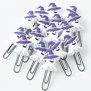 wybcfp 16Pieces Ghost Shape Paper Clips Halloween Ghost Bookmarks Metal Pins for Halloween Birthday Gift Home Office Paper Clip Collectors