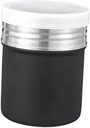 MYCENSE Powder Shaker Fine Mesh Powder Shaker Seasoning Bottle Spice Jar Sprinkler Seasoning Shaker for Oatmeal Kitchen Restaurant, Black