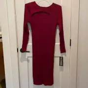 Nina Leonard Long Sleeve Sweater Dress. Maroon. XL. NWT
