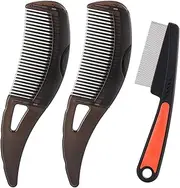 Dandruff Comb Energy Massage Hair Dressing Comb, 3Pcs Hollow Tooth Hairbrush dandruff comb,Scalp Sweep Detoxing combs,Steel Fine Tooth Dandruff Remover Combs for Women