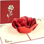 3D Rose Pop Up Card, Valentines day card, Rose Flower Greeting Card, Birthday Card With Envelope For Valentine's day, Mother's day (Rose)