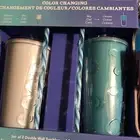 Set of 2 Double Wall Color Changing Tumblers, 4 Reusable Straws, 22oz, BPA Free
