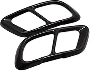 2pcs Car Muffler Exhaust Tip Tail Cover Trim Exterior Aluminum High Gloss Black Compatible For BMW X5 G05 X6 G06 X7 G07 2019 2020 2021