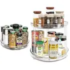 Clear Lazy Susan Organizer 2 Tier 925 Rotating Spice Rack Organization Kitchen C