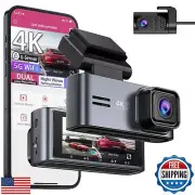 OMBAR Dash Cam Front and Rear 5G WiFi, Dash Cam 4K/2K/1080P+1080P, Dash Camer