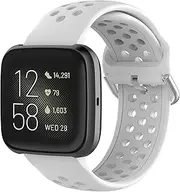 Geageaus Rainbow Sport Watch Bands Compatible with Fitbit Versa/Versa 2/Versa Lite/ Versa Special Edition, Colorful Soft Silicone Waterproof Wristband Replacement Breathable Straps for Fitbit Versa/Versa 2 Women Men