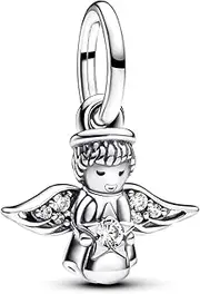 [PANDORA] Moments 793598C01 Sparkling Angel Charm Pendant, Compatible Moments and ME Bracelets, Silber, Sterling Silver, Cubic Zirconia