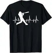 [VidiAmazing] Heartbeat Neta Baseball Grass Baseball Club Baseball Lovers Watching Baseball Funny Baseball Player Evolution ds1225 T-Shirt