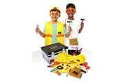 Black + Decker Kids Tool Set Pretend Play Trunk with Tool Box, Construction Vest Hard Hat 22 Piece Set