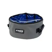 Kings Plus Clear Top Round Bag - 370GSM Grey Canvas - Suitable For Pots & Pans, Camp Ovens and Recovery Straps- Clear PVC Lid