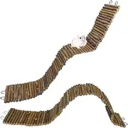 Rat Bendy Long Suspension Bridges Hamster Climbing Ladder Flexible Hamster Wooden Bridge for Small Animal,Rodents,Mouse,Hamster(2PCS)
