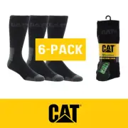 6 x Pairs Cat Bamboo Socks Work Caterpillar Black Anti Bacterial CP235300