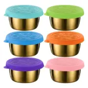 Pack of 6 304Stainless Steel Sauce Cups Small Condiment Jars Sauce Bowls
