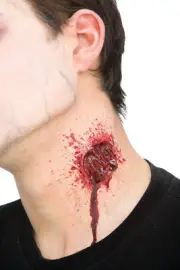 LATEX VAMPIRE GASH HUGE BITE GORY BLODDY PROSTHETIC MAKEUP COSTUME PM778255