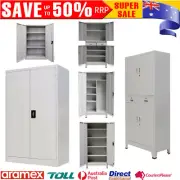 Metal File Cabinet Lockable Storage 2 Doors Steel Office Filing Documents Locker
