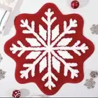 Christmas Snowflake Rug Soft Floor Mat Non-Slip Bath Mat Home Decor 62cmx62cm