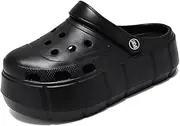 [Jakcuz] Women Adult Clogs Ultra Cushion Garden Shoes Non-Slip Sandals Slides Soft Platform Closed-Toe Outdoor Beach Shoes