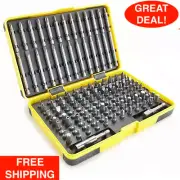 Performance Tool Master Bit Set 148 Piece Case Quick Release DIY Home Work Shop