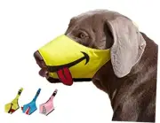 FOOTPET Dog Muzzle, Smiley Face Muzzle with Soft Breathable Air Mesh Yellow L