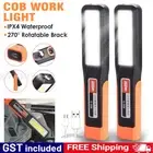 1/2 Rechargeable LED COB Work Light Mechanic Flashlight Lamp Magnetic Base Torch