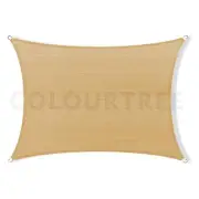 14 ft. x 20 ft. 190 GSM Sand Beige Rectangle Sun Shade Sail Screen Canopy, Patio